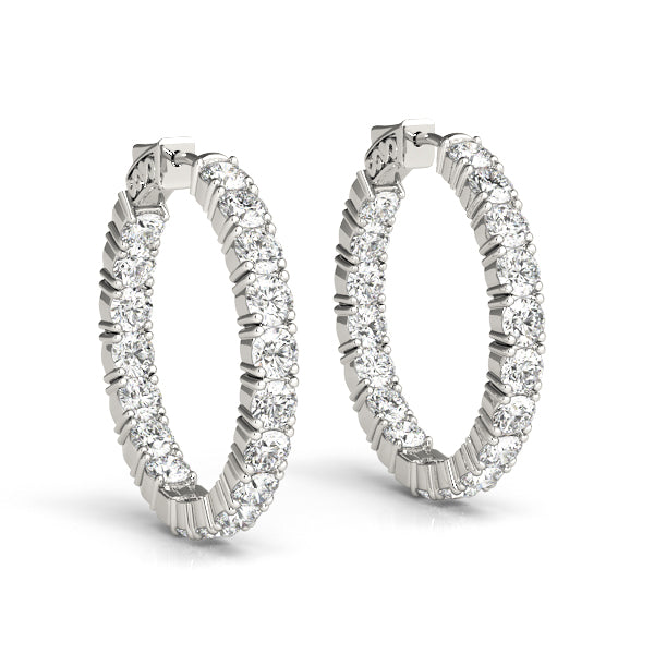 BŽatrix Inside-out Diamond Hoop Earrings
