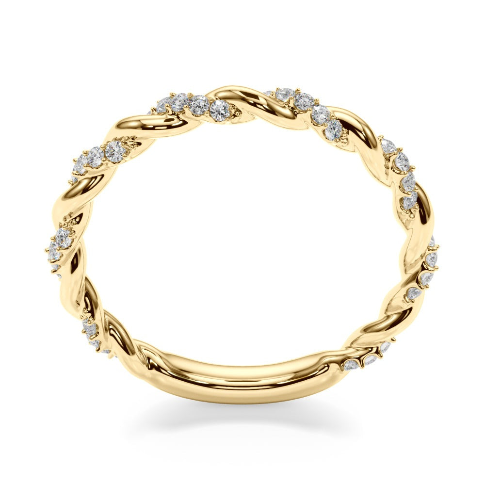 Soline Twisted Diamond Stackable Band