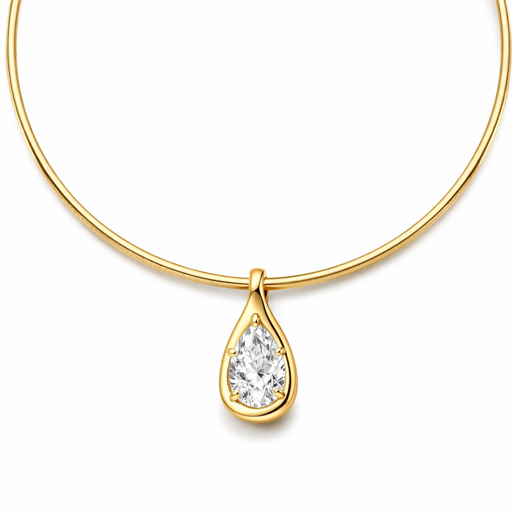 Aurora Pear Diamond Pendant — 18K Yellow Gold