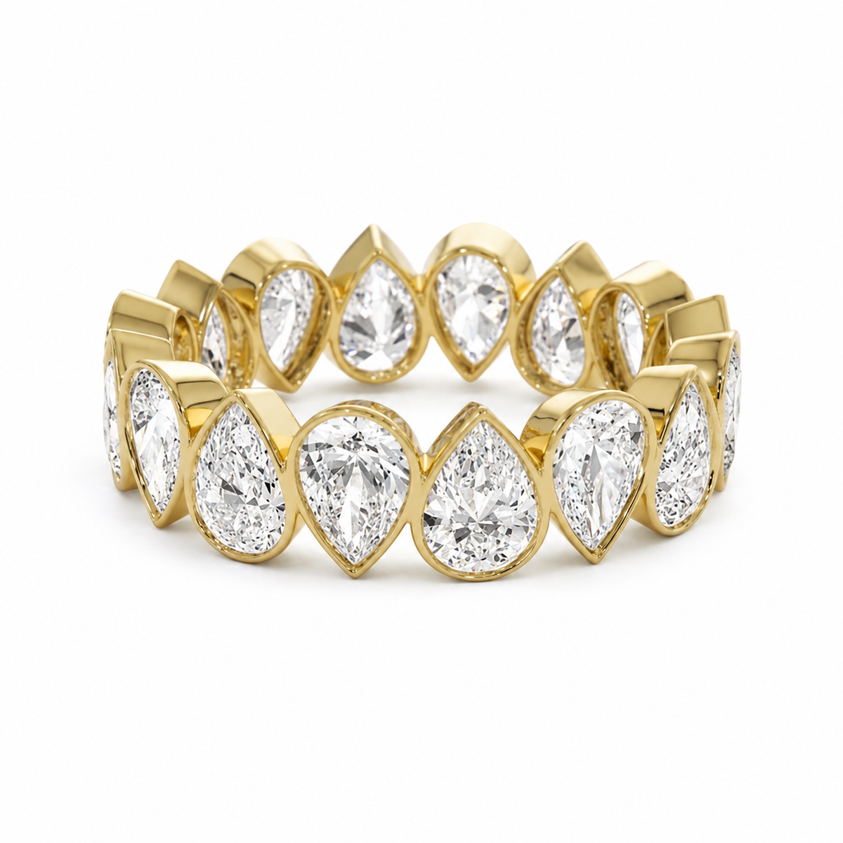 LeBlanc Pear Bezel Eternity Band