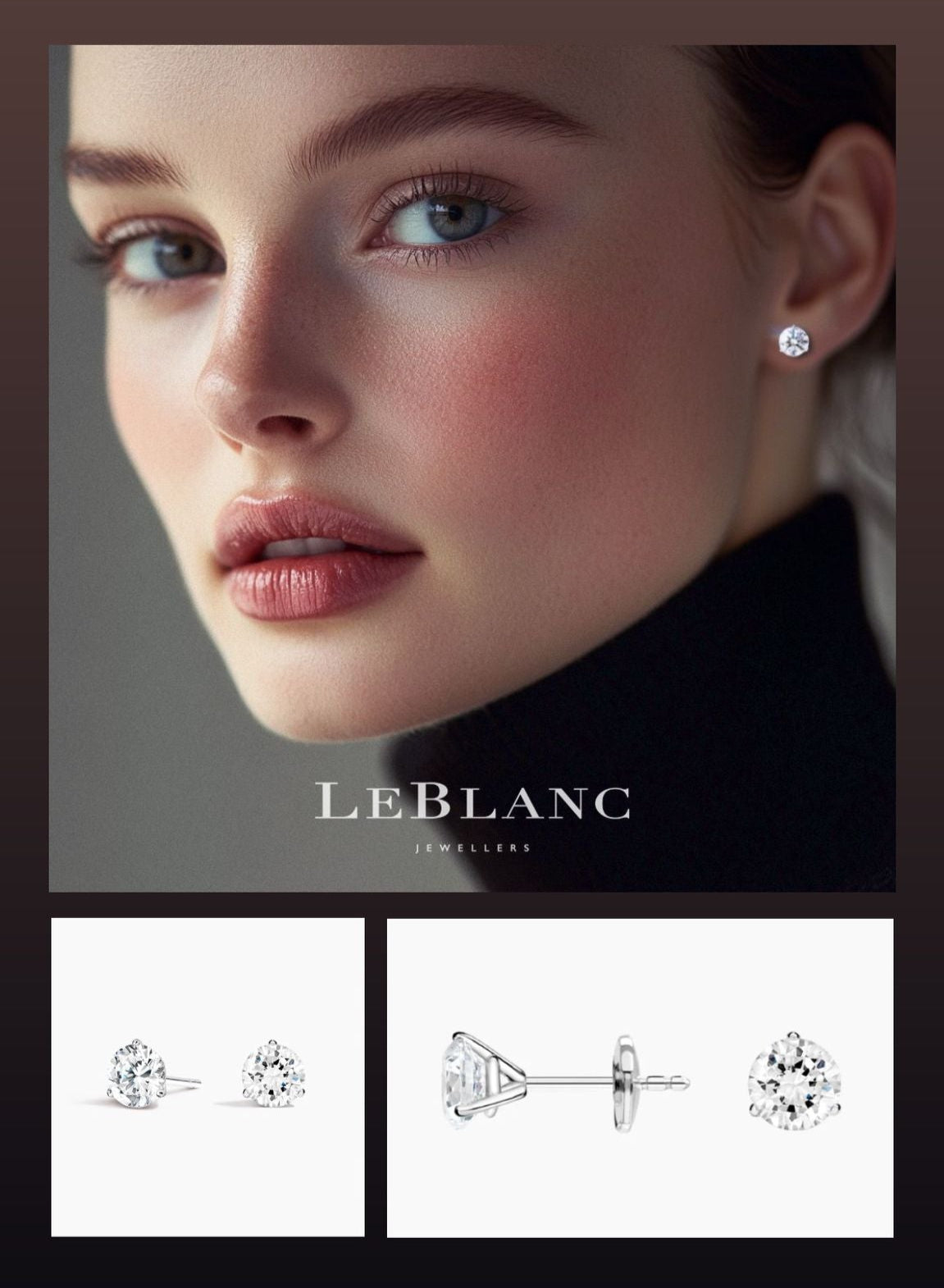 18K White Gold Martini Stud Earrings – Lab-Grown Diamonds