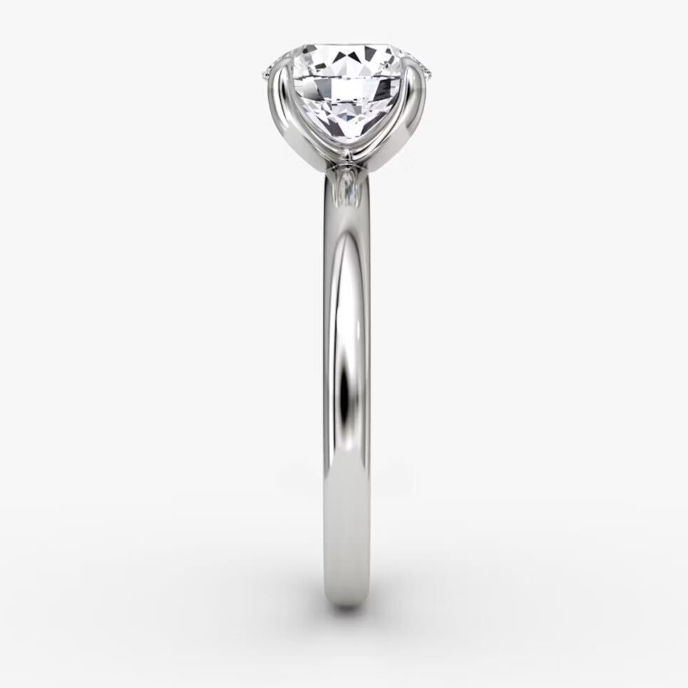 Platinum Wedding Band Set(Round Solitaire 1.25ct & Classic Band)