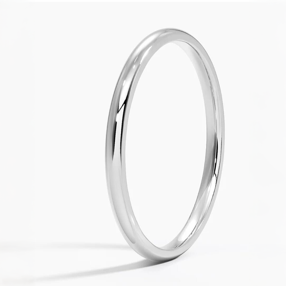 Platinum Wedding Band Set(Round Solitaire 1.25ct & Classic Band)