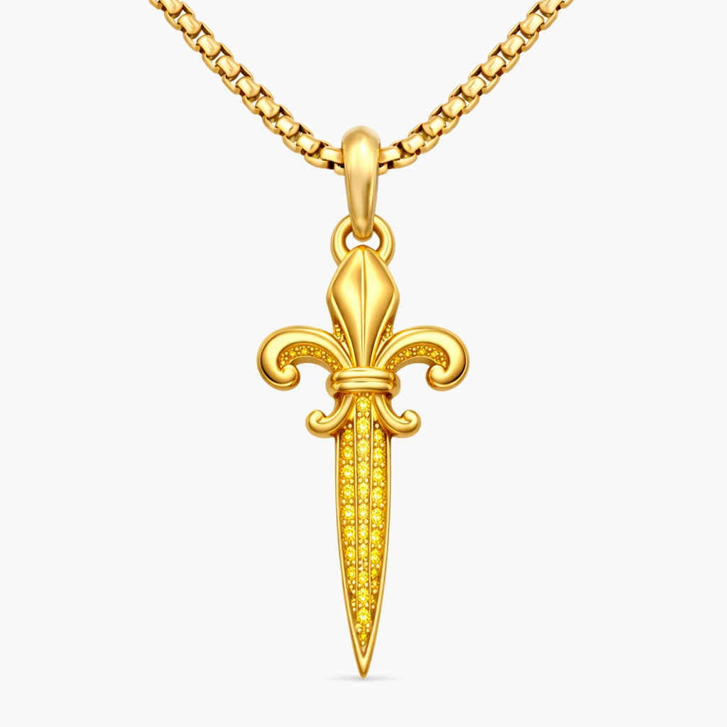 Fleur-de-Lys Dagger Pendant