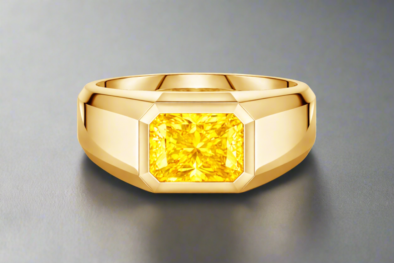 Échelon Ring — 3.00ct Fancy Vivid Yellow Diamond