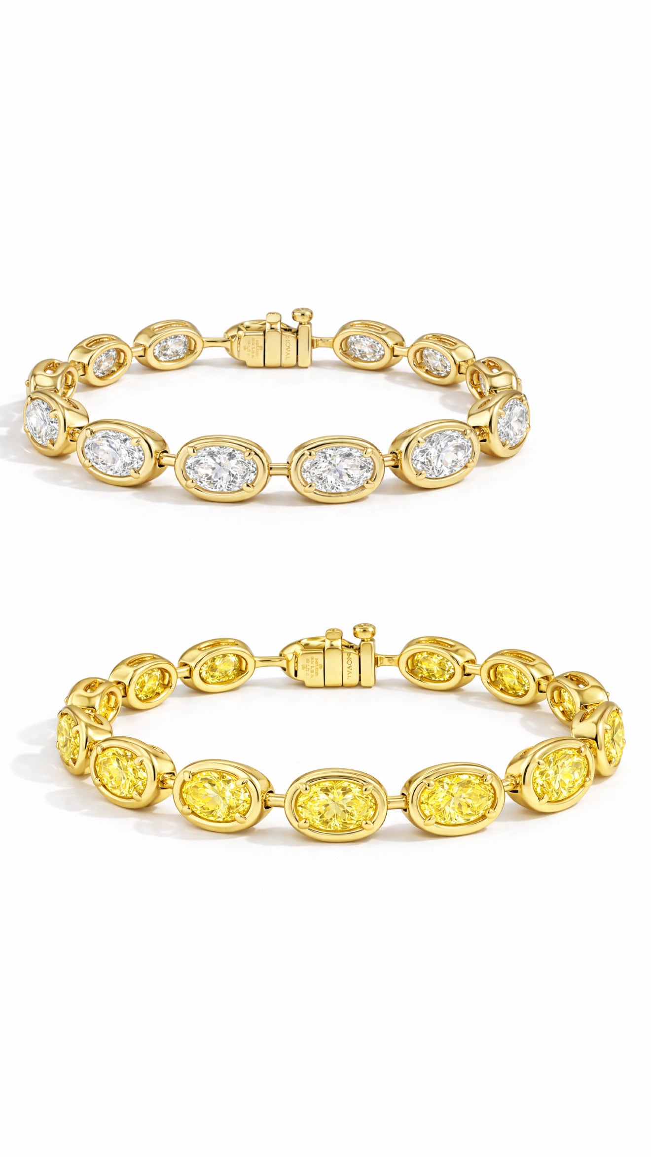 Gold bezel diamond bracelet