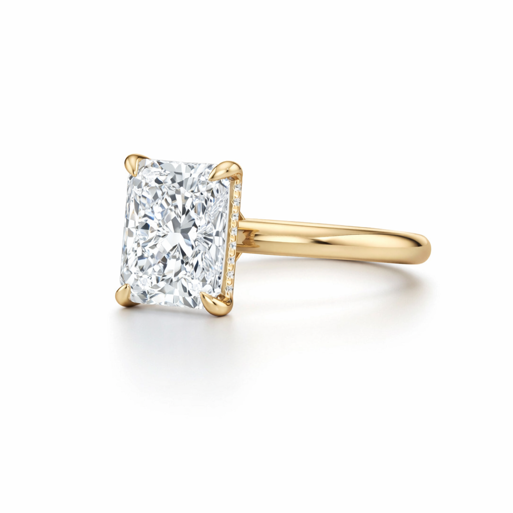 Bague de fiançailles diamant taille radiant