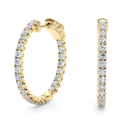 AstrŽe Inside-out Diamond Hoop Earrings