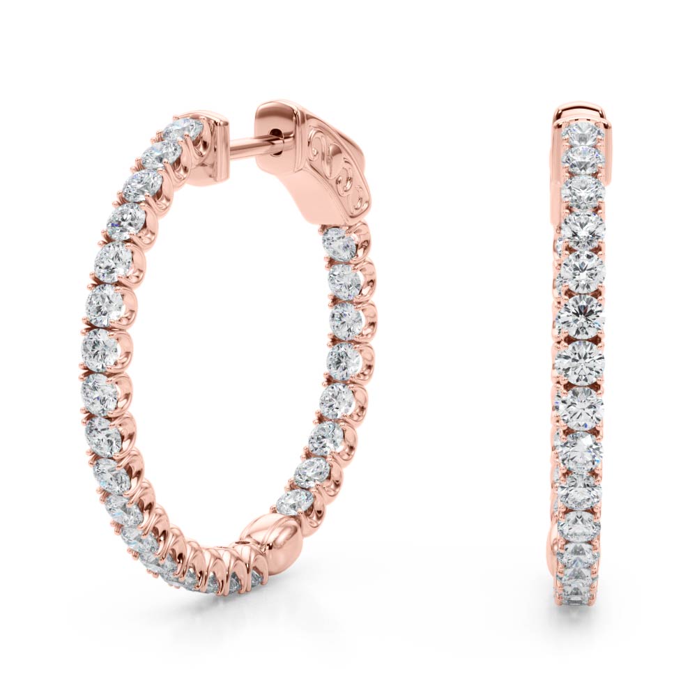 AstrŽe Inside-out Diamond Hoop Earrings