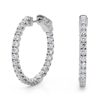 AstrŽe Inside-out Diamond Hoop Earrings