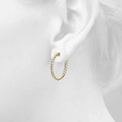 AstrŽe Inside-out Diamond Hoop Earrings