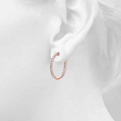 AstrŽe Inside-out Diamond Hoop Earrings