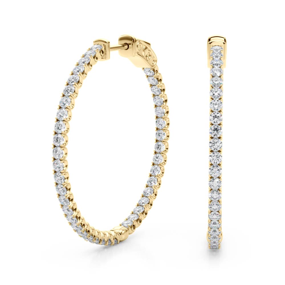 AstrŽe Inside-out Diamond Hoop Earrings