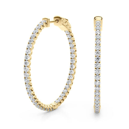 AstrŽe Inside-out Diamond Hoop Earrings