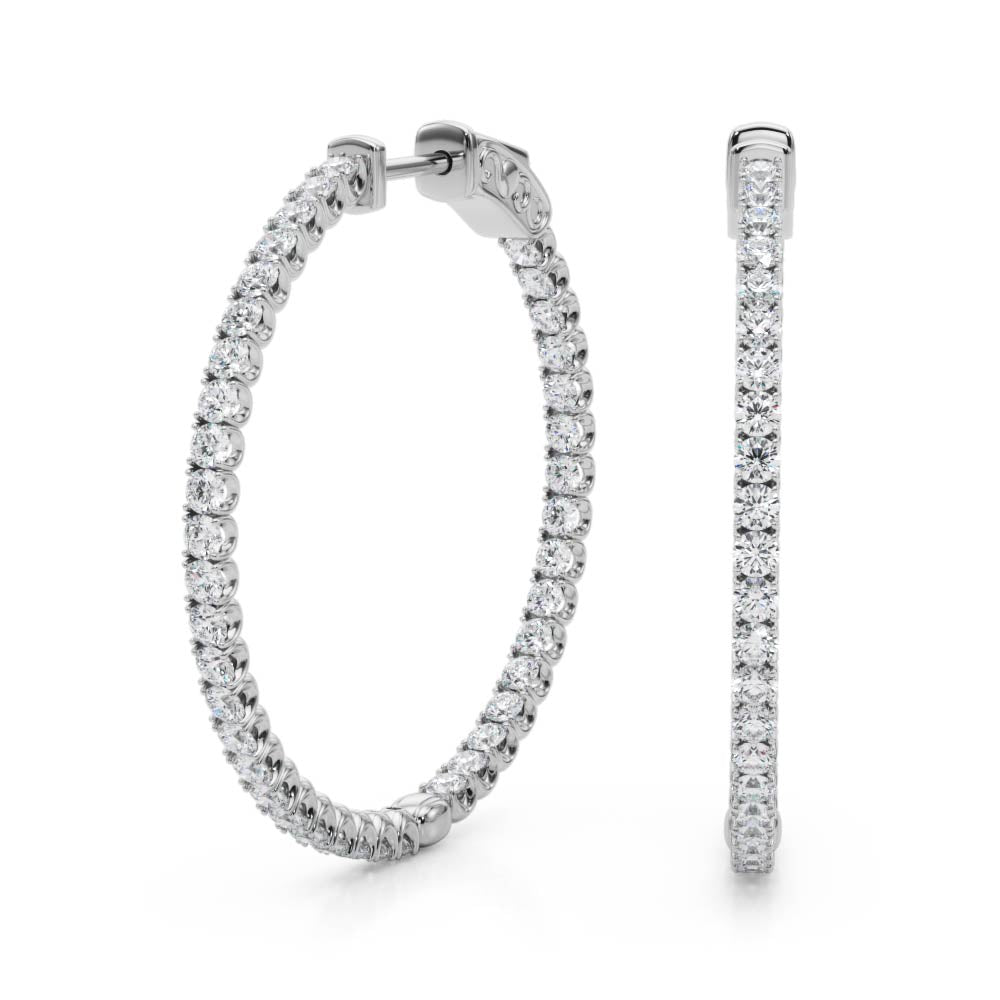 AstrŽe Inside-out Diamond Hoop Earrings