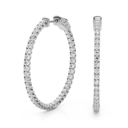 AstrŽe Inside-out Diamond Hoop Earrings