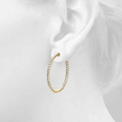 AstrŽe Inside-out Diamond Hoop Earrings
