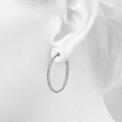 AstrŽe Inside-out Diamond Hoop Earrings
