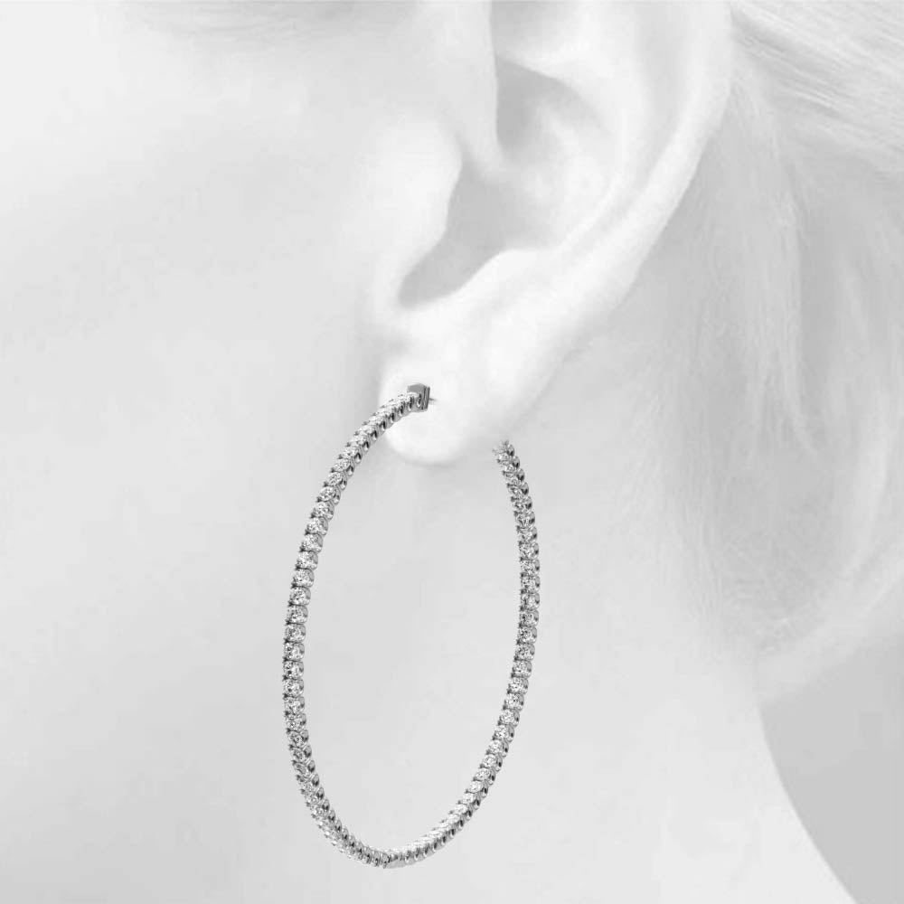 AstrŽe Inside-out Diamond Hoop Earrings