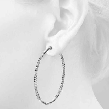 AstrŽe Inside-out Diamond Hoop Earrings