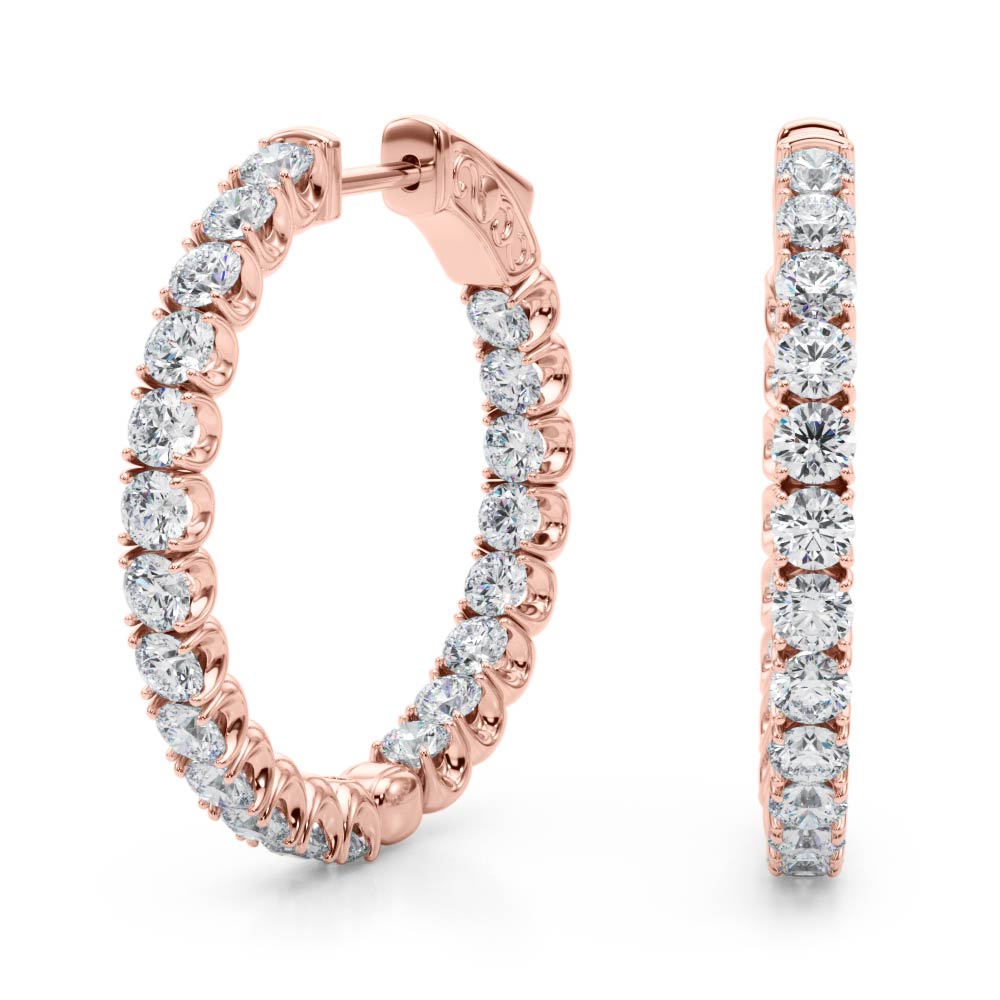 AstrŽe Inside-out Diamond Hoop Earrings