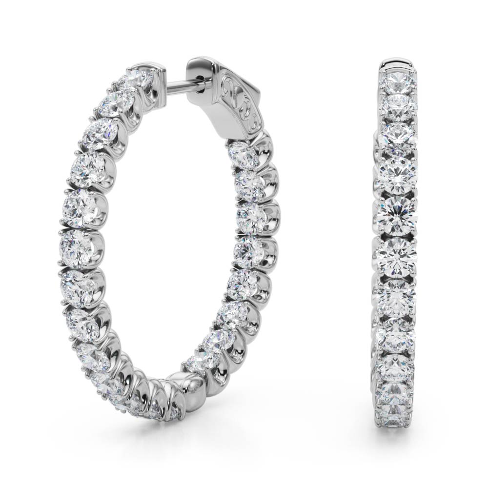 AstrŽe Inside-out Diamond Hoop Earrings