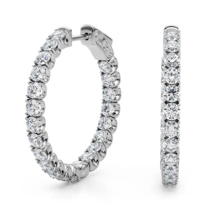 AstrŽe Inside-out Diamond Hoop Earrings