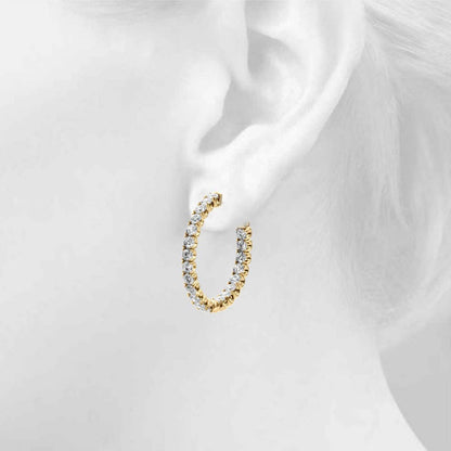 AstrŽe Inside-out Diamond Hoop Earrings
