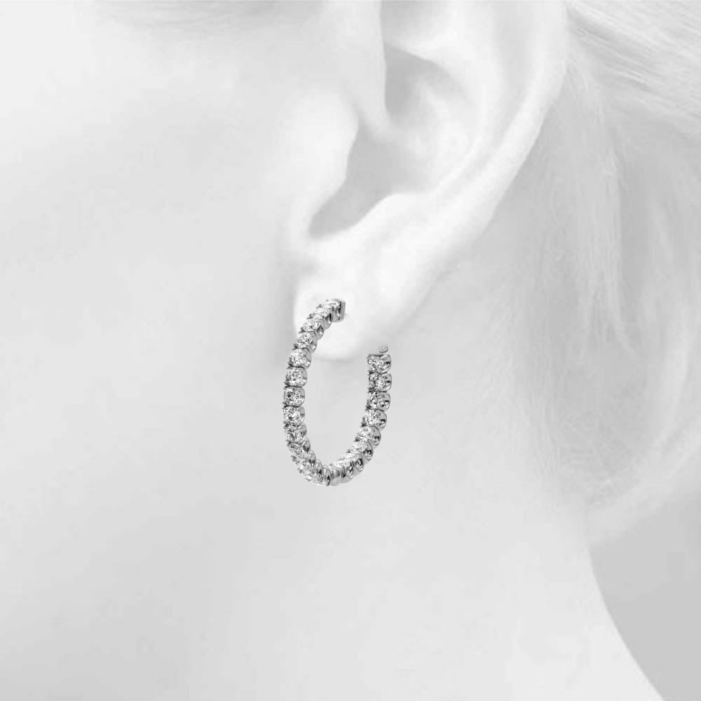 AstrŽe Inside-out Diamond Hoop Earrings