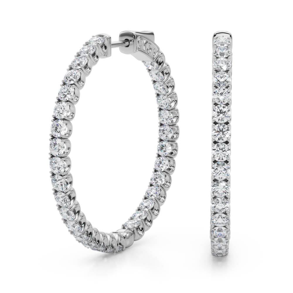 AstrŽe Inside-out Diamond Hoop Earrings