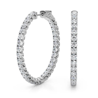 AstrŽe Inside-out Diamond Hoop Earrings