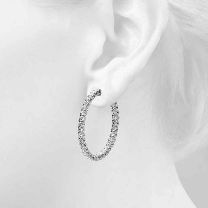 AstrŽe Inside-out Diamond Hoop Earrings