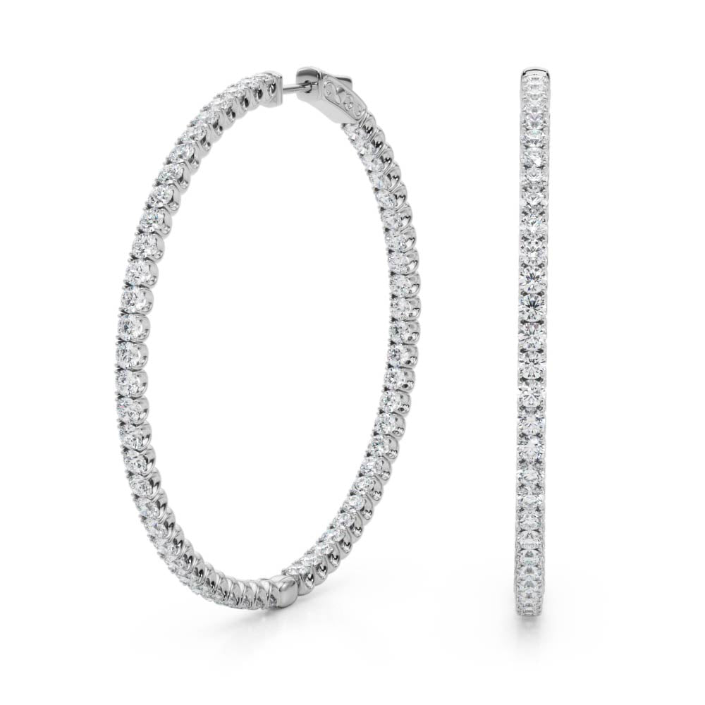 AstrŽe Inside-out Diamond Hoop Earrings