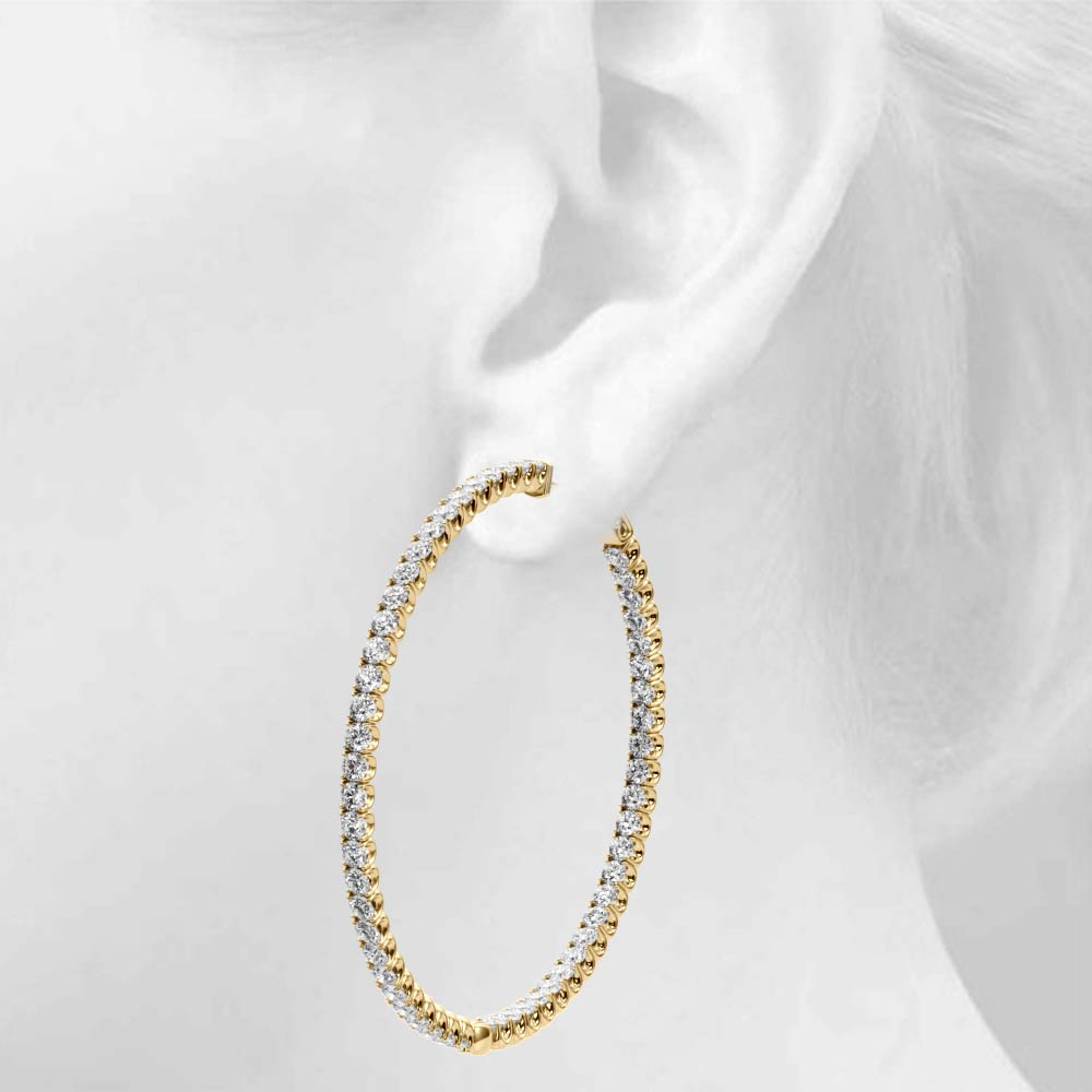 AstrŽe Inside-out Diamond Hoop Earrings
