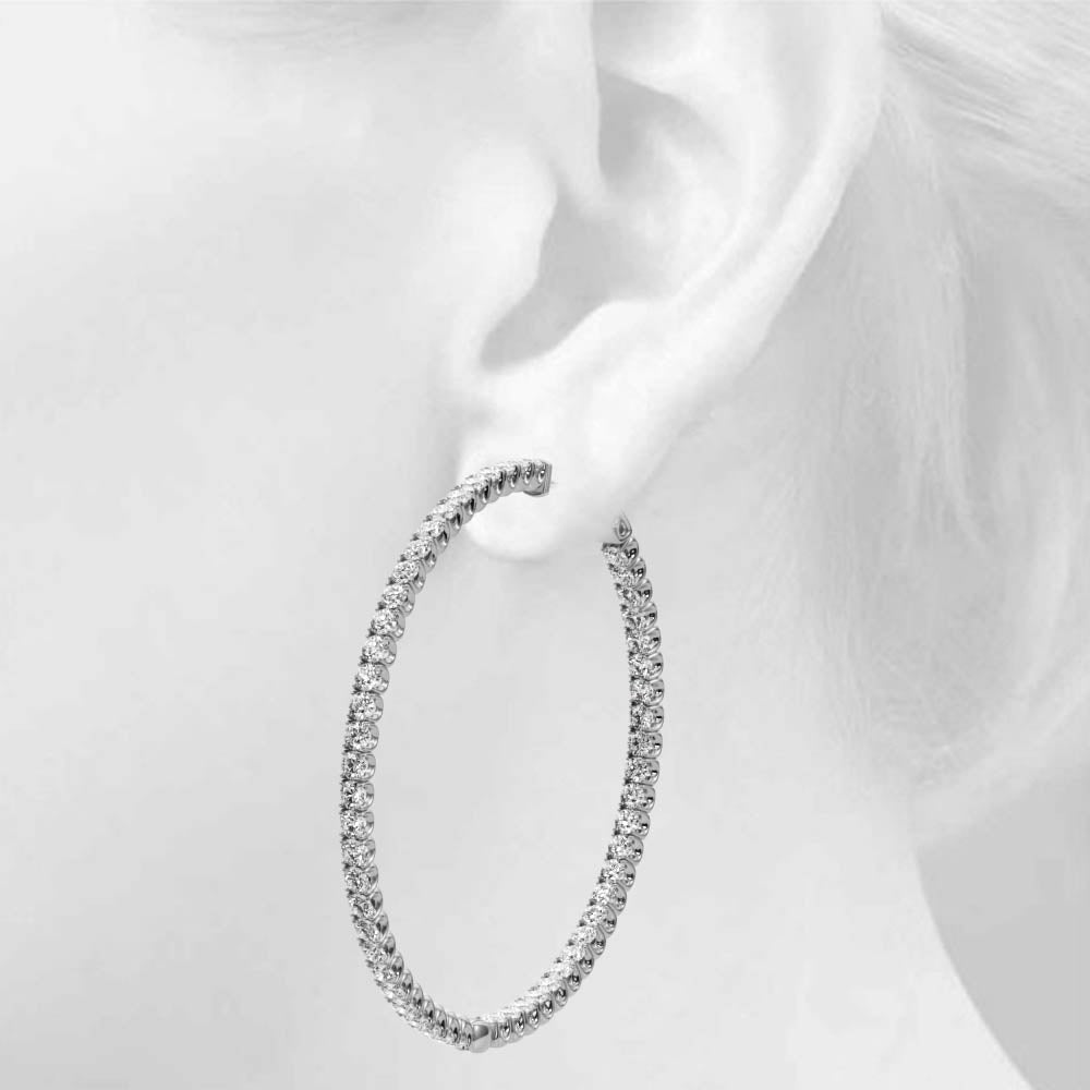 AstrŽe Inside-out Diamond Hoop Earrings