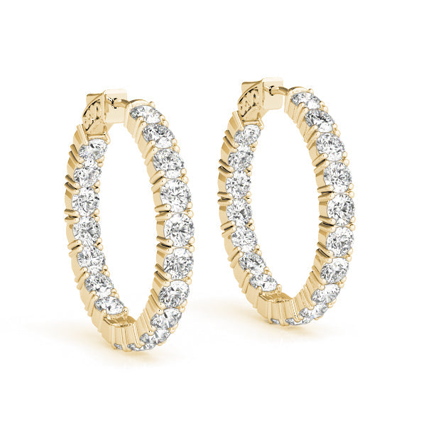 BŽatrix Inside-out Diamond Hoop Earrings