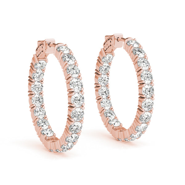 BŽatrix Inside-out Diamond Hoop Earrings