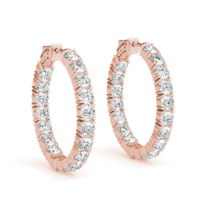 BŽatrix Inside-out Diamond Hoop Earrings