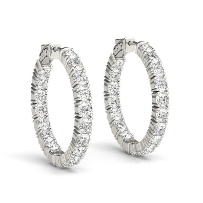 BŽatrix Inside-out Diamond Hoop Earrings