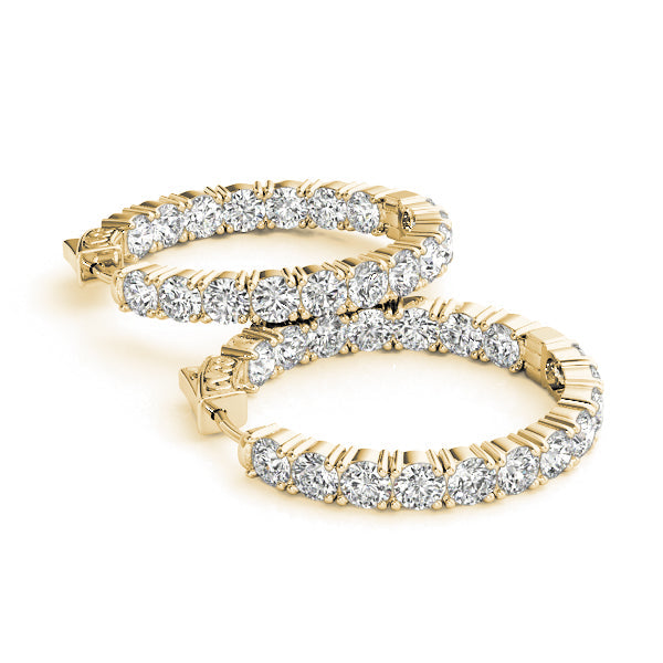 BŽatrix Inside-out Diamond Hoop Earrings