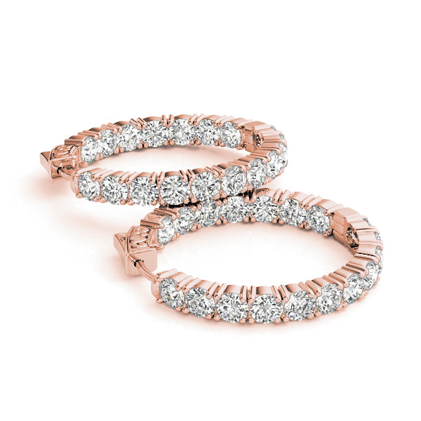 BŽatrix Inside-out Diamond Hoop Earrings