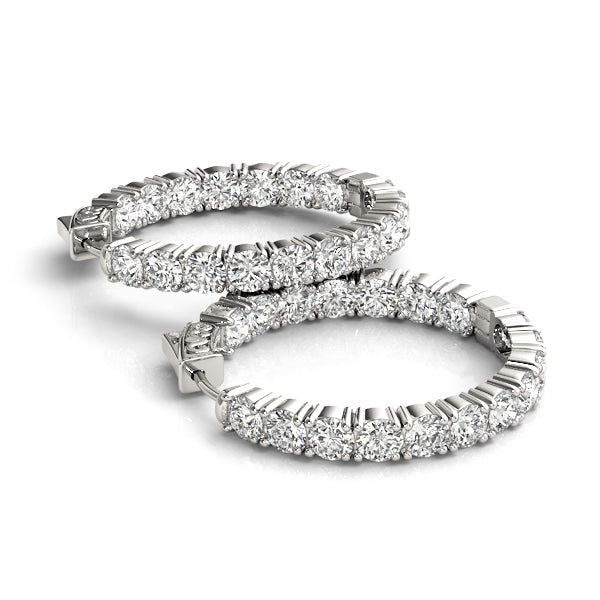 BŽatrix Inside-out Diamond Hoop Earrings