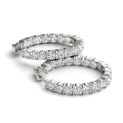 BŽatrix Inside-out Diamond Hoop Earrings