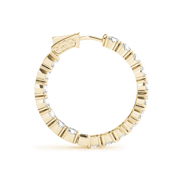 BŽatrix Inside-out Diamond Hoop Earrings