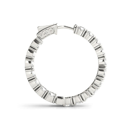 BŽatrix Inside-out Diamond Hoop Earrings