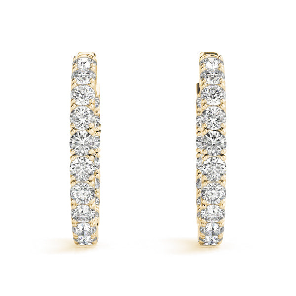 BŽatrix Inside-out Diamond Hoop Earrings