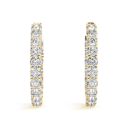 BŽatrix Inside-out Diamond Hoop Earrings