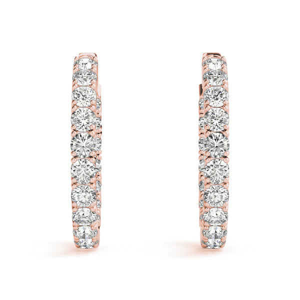 BŽatrix Inside-out Diamond Hoop Earrings