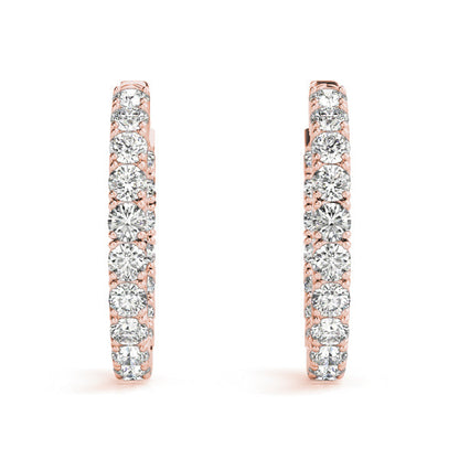 BŽatrix Inside-out Diamond Hoop Earrings