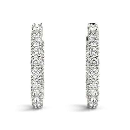BŽatrix Inside-out Diamond Hoop Earrings